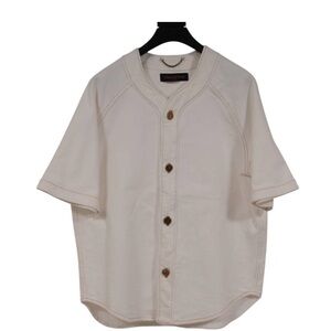 Louis Vuitton Mens Baseball Shirt Medium Stretch White Cotton